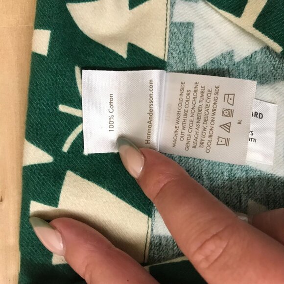 HANNA ANDERSSON - WOMEN'S SMALL -GREEN LONG SLEEVE BUTTON COLLARED COTTON PAJAMA - Picture 8 of 8